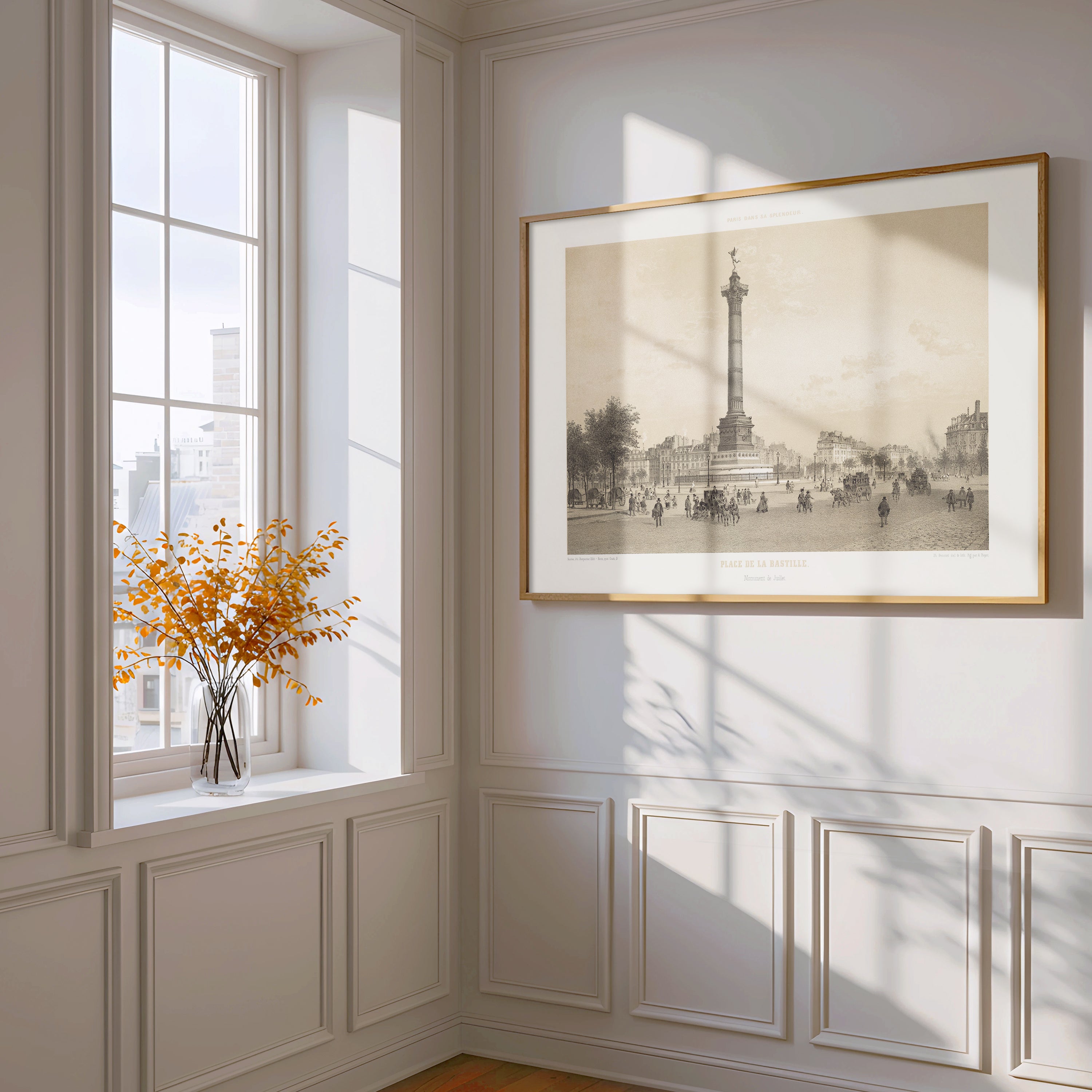PLACE DE LA BASTILLE - PARIS LITHOGRAPH, C.1860